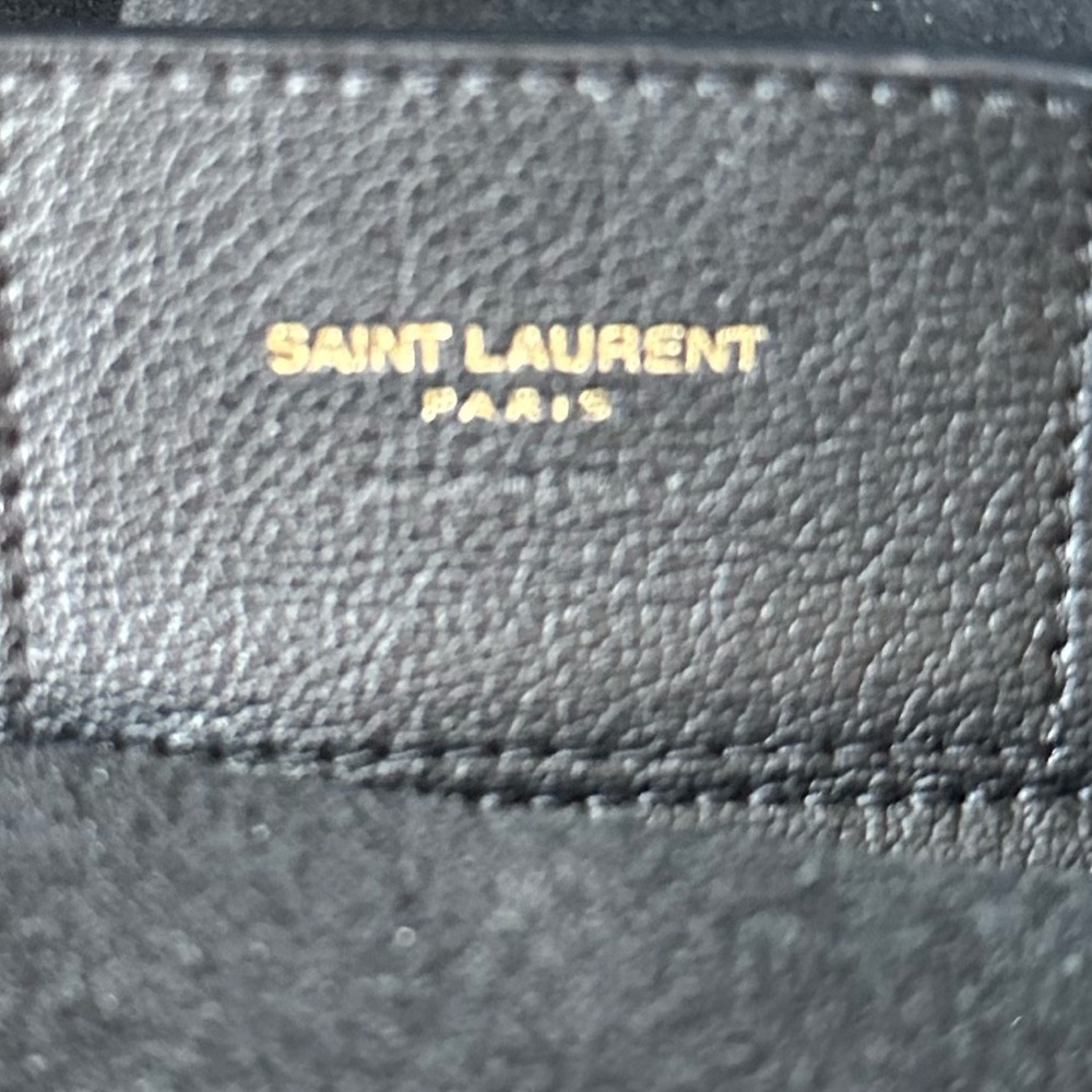 HP 🎉YSL Saint Laurent East-West Tote Black Leather Shopping Bag - Picture 10 of 15